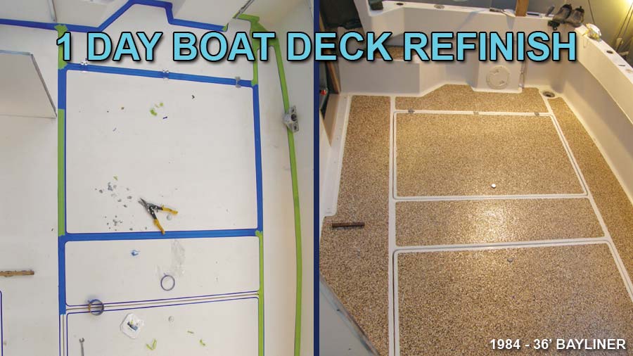 Fiberglass Boat Deck Refinishing With Polyaspartic Coating Slide Lok Garage Interiors
