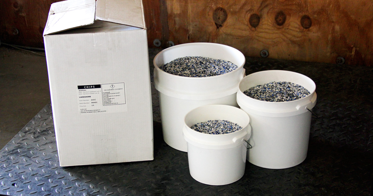 Garage floor coating chips and flakes