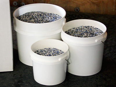 Flooring Chips In Buckets