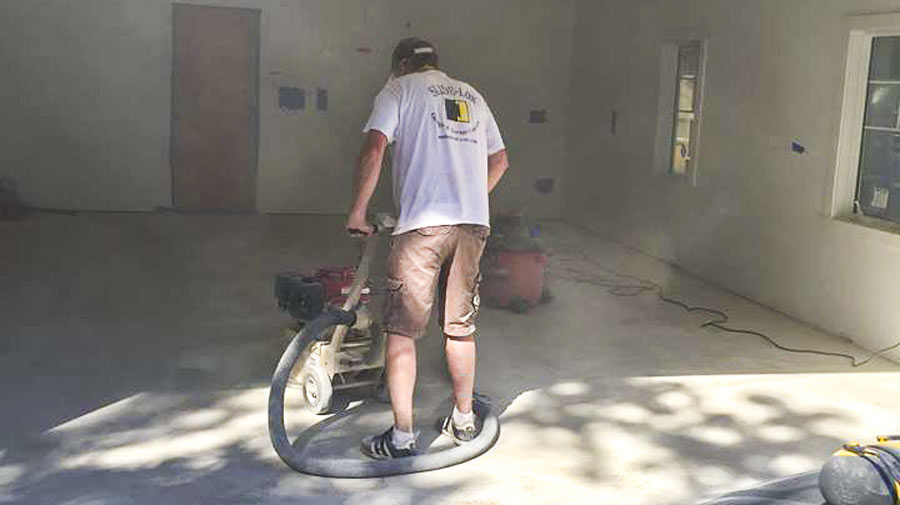Garage floor coating prep diamond grinding