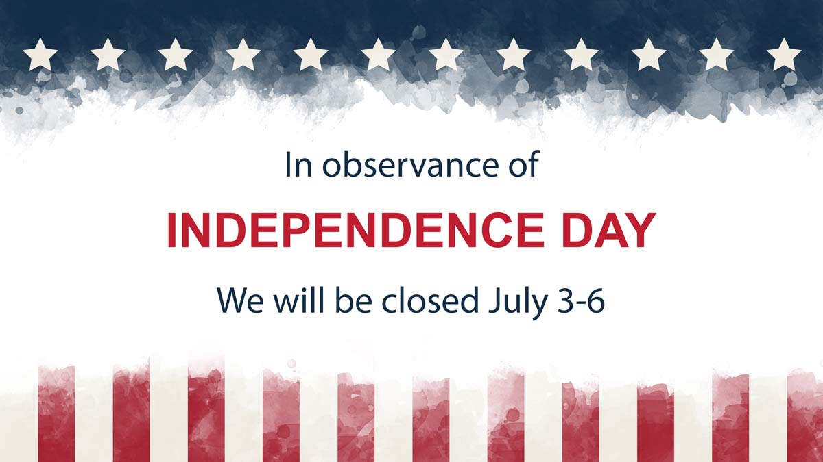 Independence Day Closed Sign