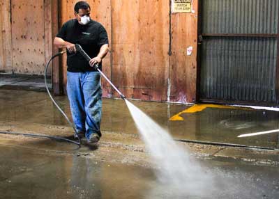 Pressure Washing Concrete Floor